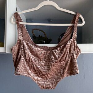 SKIMS Sienna Velvet Logo Bustier Corset Top Size XL